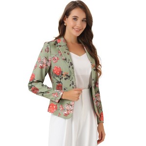 INSPIRE CHIC Women's Notched Lapel Open Front Business Casual Blazer - 1 of 4