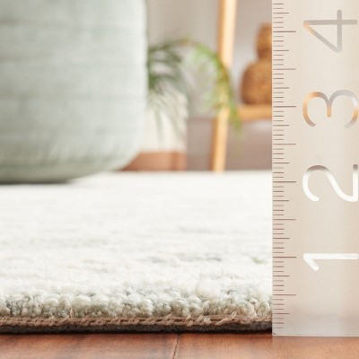 Ivory Hand Tufted Wool Rectangular Area Rug 5' x 8'