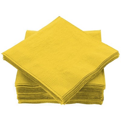 NEW JCPenney Wrinkle Free Napkins Buttercup Yellow Set of 8