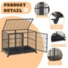 52 Inch Dog Crate with Double Door - 360° Lockable Wheels, Removable Tray, Easy to Assemble, Indoor Dog Cage for Small Medium Large Dogs - 3 of 4
