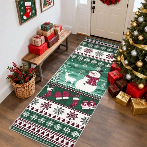 Nasitip Christmas Elements Area Rug, Washable Foldable Non-Slip Low Pile Rug for Living Room, Bedroom, Study Room & Entryway - 1 of 4