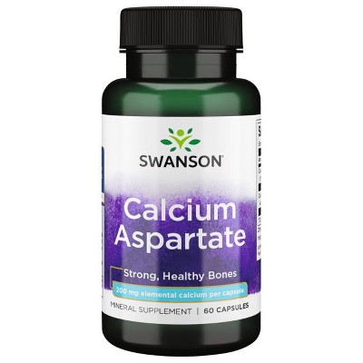 Swanson Mineral Supplements Calcium Aspartate 200 mg 60 Caps.