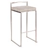 Set of 2 30" Fuji Contemporary Stackable Barstools Stainless Steel - Lumisource - image 3 of 4