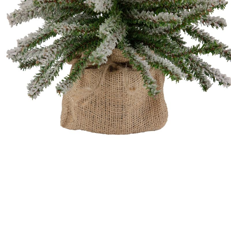 Northlight 1.5 FT Potted Flocked Downswept Mini Village Pine Medium Artificial Christmas Tree - Unlit, 6 of 7