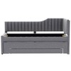 Full/Twin Size Upholstered Daybed, Wood Platform Bed Frame with Twin Trundle Bed and Three Storage Drawers -ModernLuxe - 4 of 4