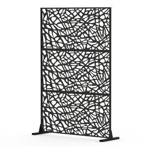 Metal Privacy Screens and Panels with Free Standing,Sun Flower Shape Freestanding Outdoor Indoor Privacy Screen,Decorative Privacy Screen-The Pop Home - 1 of 4