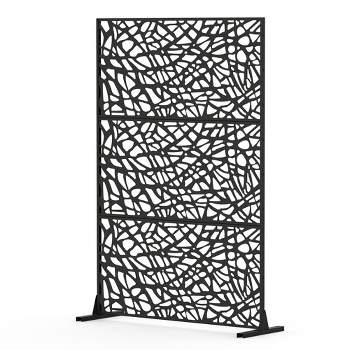 Metal Privacy Screens and Panels with Free Standing,Sun Flower Shape Freestanding Outdoor Indoor Privacy Screen,Decorative Privacy Screen-The Pop Home