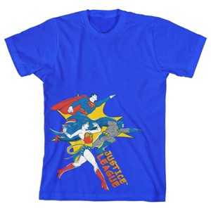 Boy's Royal Blue Graphic T-shirt, Justice League in Combat - 1 of 1