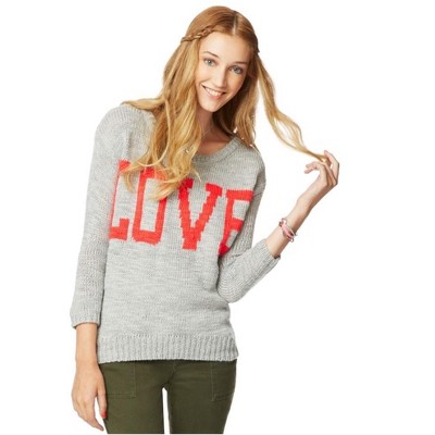 Aeropostale Womens Love Knit Sweater
