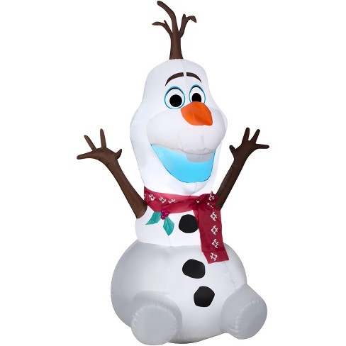 inflatable olaf with santa hat