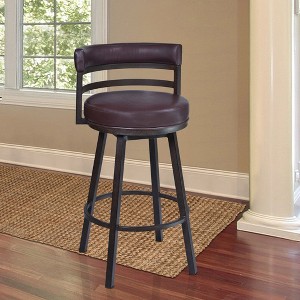 Armen Living Madrid Painted Finish Barstool Tobacco and Mineral 30 in. Seat Height - 1 of 4