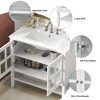 NicBex 36" Freestanding Vanity with Textured Glass Doors & Open Shelf, Modern Bathroom Vanity with Ceramic Sink, Waterproof Painted Finish - 4 of 4