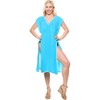 LA LEELA Women's Summer Vacation Beachwear Long Bathing Suit Short Front Tie Swimsuit Cover Ups - 4 of 4