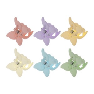 Unique Bargains Fashion Macarons Butterfly Small Clip Multicolor 6 Pcs - 1 of 4