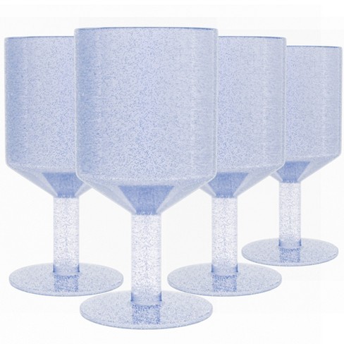 Elle Decor Vintage Drinking Glasses Set Of 4 Bubbled Glass Goblets, Vintage  Style Glassware And Barware, 15-ounce, Blue : Target