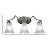 Toltec Lighting Zilo 3 - Light Vanity in  Graphite with 5.5" Fluted Frosted Crystal Shade - 2 of 2