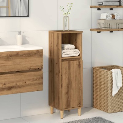 vidaXL Bathroom Cabinet Artisan Oak Engineered wood, Solid eucalyptus wood