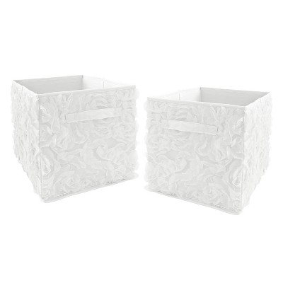 Set of 2 Rose Fabric Storage Bins White - Sweet Jojo Designs