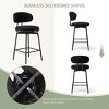 WestinTrends Alexandria Modern Upholstered Faux Shearling Fabric Counter Height Bar Stools with Back (Set of 2 - 4 of 4