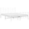 vidaXL White Steel Metal Bed Frame-Double Bed with Headboard/Footboard-81.5" x61.4 x35.4 | Modern Bedroom Furniture - 3 of 4