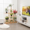 Costway Bamboo Plant Stand 5 tier 10 Potted Plant Shelf Display Holder Natural\Brown - 4 of 4