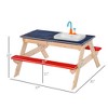VYNXARIA Kids Sand & Water Table, Picnic Table and Bench Set with Sandbox, Water Circulation Faucet - 3 of 4