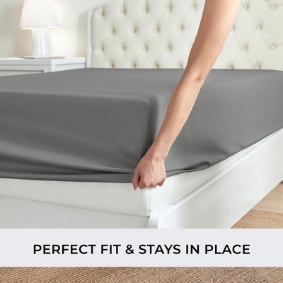 Gray Full Deep Pocket Microfiber Fitted Sheet