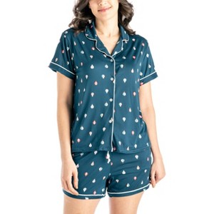 Hello Mello Women's Signature Lounge Top and Shorts, 2-Piece Pajama Set - 1 of 4