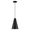 Livex Lighting Metal Shade 1 - Light Pendant in  Shiny Black - 3 of 4