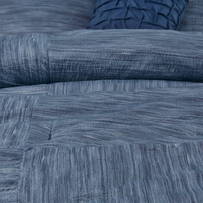 Navy Queen Reversible Microfiber Comforter Set