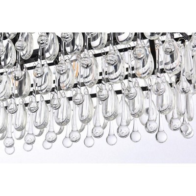 Nordic Black Iron and Crystal 6-Light Island Pendant