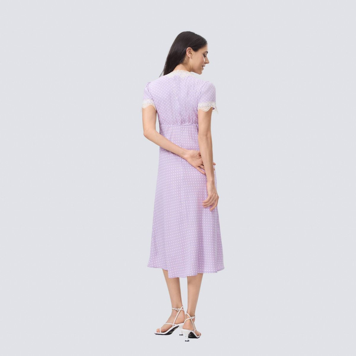 Women's Cap Sleeve Lace Trim Midi Dress - A New Day™ - thumbnail 5