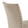 25" Set of 2 Nolan Counter and Bar Stools Beige Linen/Salvage Dark Oak Finish - Acme Furniture: Padded Seat, Nailhead Trim, Metal Frame - 2 of 4