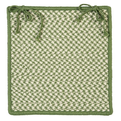 Colonial Mills Outdoor Houndstooth Tweed - Leaf Green Chair Pad Set (4)