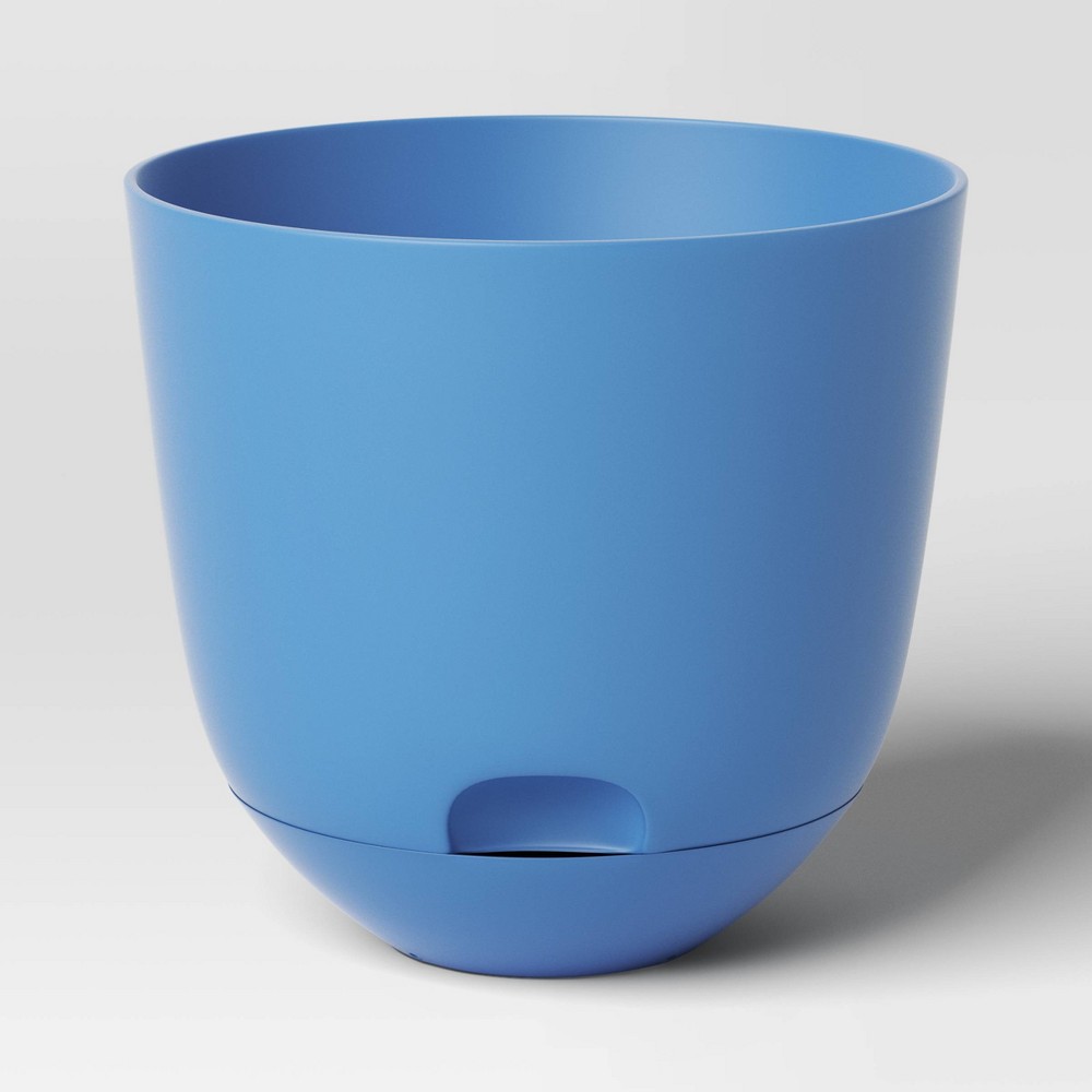 Self-Watering Plastic Indoor Outdoor Planter Pot Quilted Blue 8"x8" - Room Essentials™