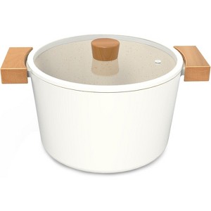 imarku Nonstick Stock Pot with Lid 6 Quart Cooking Pot Durable Soup Pot with Heat Resistant Wooden Handle Induction Cookware for All Stovetops - 1 of 4