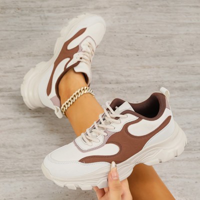 Женские кроссовки BERNESS Women's Lidia Panel Lace-Up Chunky Sneakers White 11 — фото 6