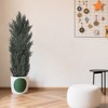 Angel Sar 2 Pack Realistic Artificial Topiary Cedar Trees Outdoor with UV Protection, Artificial Trees for Home Decor Indoor with Long Life - 2 of 4