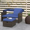 Costway Outdoor Patio Rattan Daybed with Retractable Canopy & Adjustable Backrests Beige/Red/Blue - 4 of 4