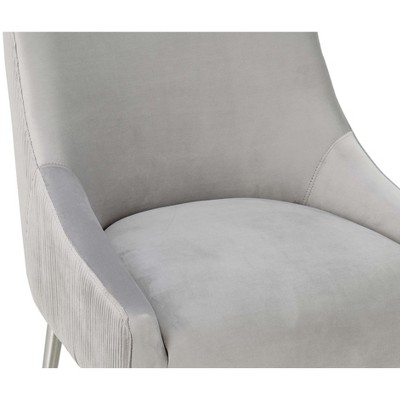Beatrix Gray Velvet Counter Stool with Gold Stainless Steel Legs