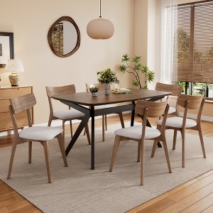 7-Piece Dining Set with Kitchen Table and 6 Armless Chairs - 1 of 4