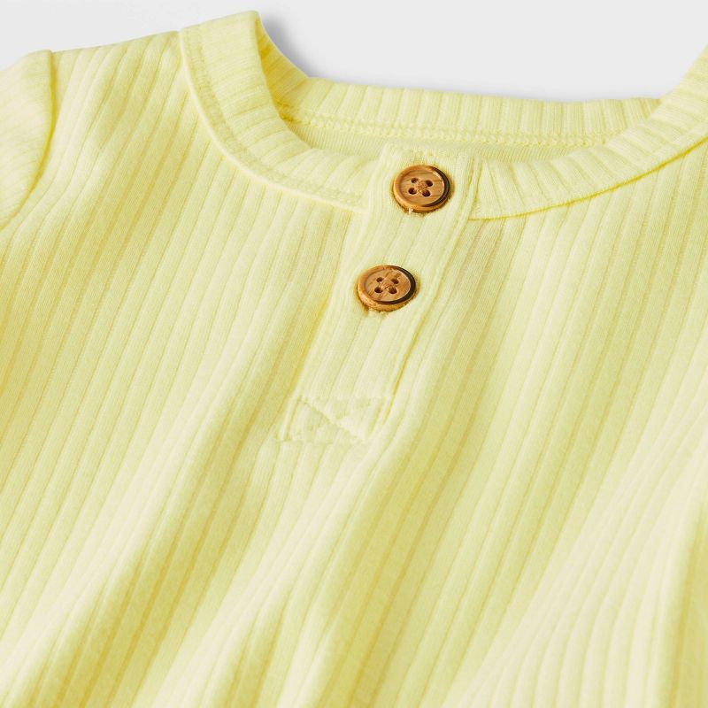 Baby Solid Henley Bodysuit - Cat & Jack™ Yellow, 4 of 6