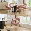 Sapphtopaz Modern Dining Chairs Upholstered Chair with Curved Hollowed Backrest and Golden Metal Legs Chairs for Dining Room, Kitchen - 4 of 4