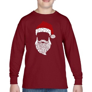 LA Pop Art Feliz Navidad Santa Claus - Boy's Word Art Long Sleeve T-Shirt - 1 of 4