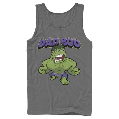 Men's Marvel Dad Bod Cartoon Hulk Tank Top - Charcoal - 2X Large