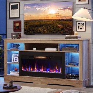 Bestier Tall Fireplace TV Stand with 36" Fireplace, 34.6" High LED Entertainment Center for TVs Up to 80" - 1 of 4