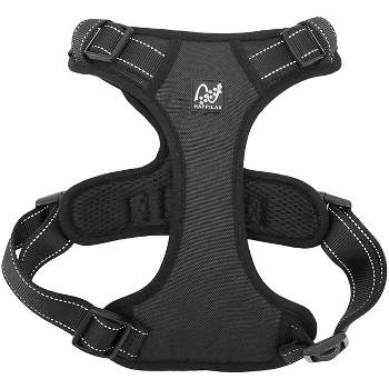 Happilax Adjustable Padded and Reflective Chest Safety Dog Harness, Large, Black