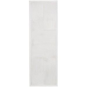 Wooden Geometric Handmade Carved Panel Wall Decor with Looped Sand Art Design - CosmoLiving by Cosmopolitan - 1 of 4