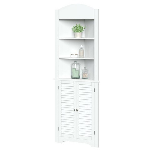 Corner Linen Cabinet With Shutter Doors White Target