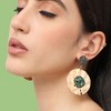 SOHI Women's Gold Circular Drop Earrings - 3 of 3